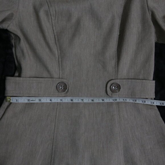 Tan Beige Light Brown A-line retro puffed sleeve dress, pre-owned,worn once - Picture 10 of 10